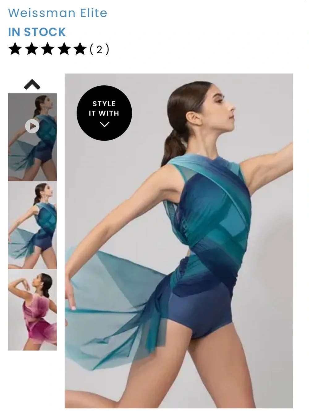 Weissman  Teal & Navy Dance Leotard Night Changed